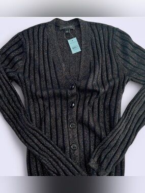 NWT~Ann Taylor Rainbow 🌈 Shimmer V-Neck Ribbed Cardigan